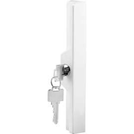 Prime-Line Sliding Door Outside Pull, w/Key, White Diecast, C 1120