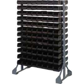 Quantum QRU-12D-220-192 Double Sided 12 Rail Unit With 192 QUS220 Ultra Stack & Hang Bins, Black