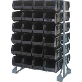 Quantum QRU-12D-240-48 Double Sided 12 Rail Unit With 48 QUS240 Ultra Stack & Hang Bins, Black