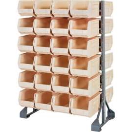 Quantum QRU-12D-240-48 Double Sided 12 Rail Unit With 48 QUS240 Ultra Stack & Hang Bins, Ivory