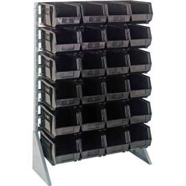 Quantum QRU-12S-240-24 Single Sided 12 Rail Unit With 24 QUS240 Ultra Stack & Hang Bins, Black