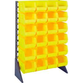 Quantum QRU-12S-240-24 Single Sided 12 Rail Unit With 24 QUS240 Ultra Stack & Hang Bins, Yellow