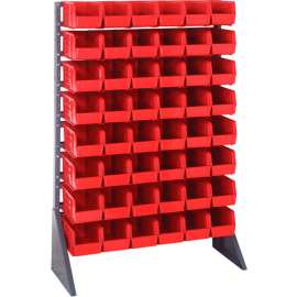 Quantum QRU-16S-230-48 Single Sided 16 Rail Unit With 48 QUS230 Ultra Stack & Hang Bins, Red