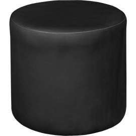 Regency Round Lounge Ottoman - Black Vinyl - Logan Series