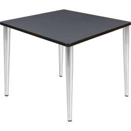 Regency Kahlo 36" Square Multipurpose Breakroom Tapered Leg Table, Grey/ Chrome