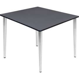 Regency Kahlo 48" Square Multipurpose Breakroom Tapered Leg Table, Grey/ Chrome