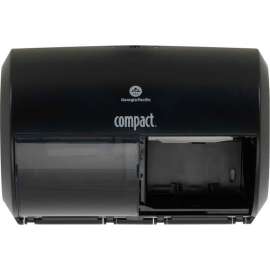 Compact 2-Roll Side-By-Side Coreless High-Capacity Toilet Paper Dispenser By GP Pro, Black