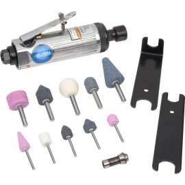 Global Industrial Pneumatic Die Grinder Kit, 1/4" Air Inlet, 22000 RPM