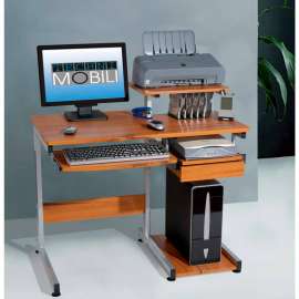 Techni Mobili Complete Computer Workstation Desk, 37-3/4"W x 22"D x 35-1/4"H, Wood Grain