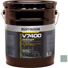 Rust-Oleum V7400 Series 340 VOC DTM Alkyd Enamel, Silver Gray 5 Gallon Pail - 245485
