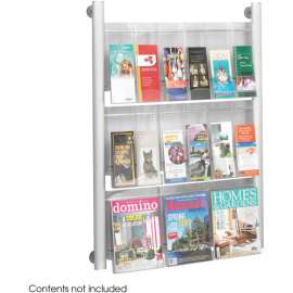 Luxe Magazine Rack - 9 Pocket - Silver