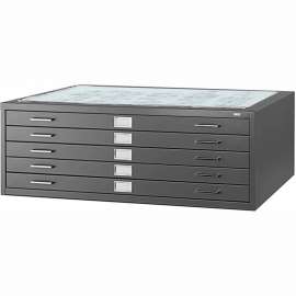 5-Drawer Steel Flat File for 30" x 42" D, Black