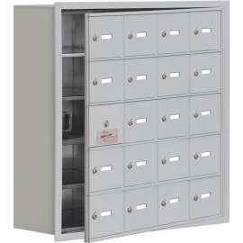 Cell Phone Locker with Access Panel 19158-20ARK - Recessed Mounted Keyed Locks, 20 A Doors, Aluminum