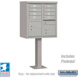 Cluster Box Unit, 8 A Size Doors, Type I, Gray, USPS Access