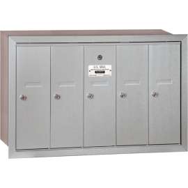 3500 Series 4B+ Vertical Mailbox, 5 Doors, Recessed Mounted, Aluminum, USPS Access