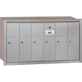 3500 Series 4B+ Vertical Mailbox, 6 Doors, Recessed Mounted, Aluminum, USPS Access