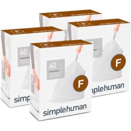 simplehuman Code F Custom Fit Trash Bag Liners - 6.5 Gallon, 60 Bags/Pack - CW0256