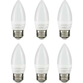Sunlite LED B11 Bulb, 120V, 7W, 500 Lumens, Medium Screw Base, 2700K, 80 CRI, White, Pack of 6