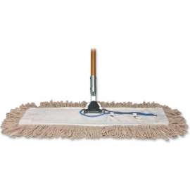 Genuine Joe Dust Mop, w/ Handle, 24" Frame, 60" Handle, GJO54101