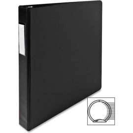 3 Ring Label Hold Binder, 1" Capacity, 11"x8-1/2", Black