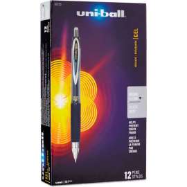 uni-ball Signo 207 Retractable Gel Pen - Black Ink - 0.5 mm Point - Dozen
