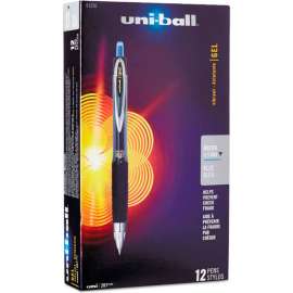 uni-ball Signo 207 Retractable Gel Pen - Blue Ink - 0.5 mm Point - Dozen