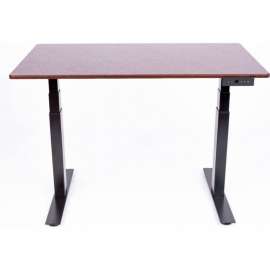 Luxor 60" Electic Stand Up Desk - 3-Stage Dual-Motor - Dark Walnut Top with Black Frame