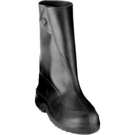 Tingley 1400 Rubber 10" Work Overshoes, Black, Cleated Outsole, Large
