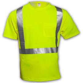 Tingley S75022 Class 2 Short Sleeve T-Shirt, Fluorescent Yellow, XL