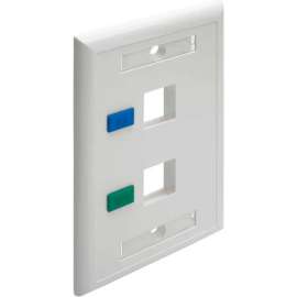 Tripp Lite 2-Port Keystone Faceplate, Single Gang, ID Labels, White, TAA