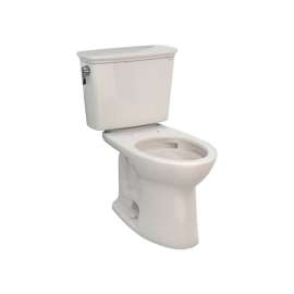 Toto Drake 1.28 GPF Round Bowl Toilet w/RH Flush, 17-3/16"W x 26-3/8"D x 30-1/8"H,Cotton