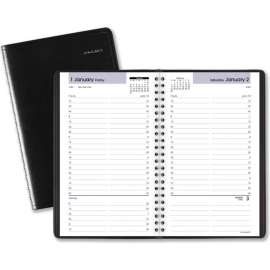 AT-A-GLANCE Daily Appointment Book with15-Minute Appointments, 8.5 x 5.5, Black, 2022