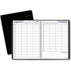 AT-A-GLANCE Four-Person Group Daily Appointment Book, 11 x 8, Black, 2022
