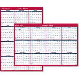 AT-A-GLANCE Erasable Vertical/Horizontal Wall Planner, 24 x 36, Blue/Red, 2022