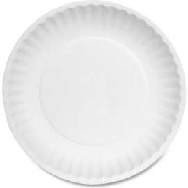 AJM Packaging Corporation Paper Plates, 6" Dia., White, Pack of 1000