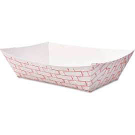 Boardwalk Paper Food Baskets, 2 Lbs. Capacity, Red/White