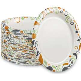 Boardwalk Deerfield Printed Paper Plates, 9" Dia., Pack of 1000
