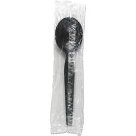 Boardwalk Heavyweight Wrapped Soup Spoon, Polystyrene, Black, Pack of 1000