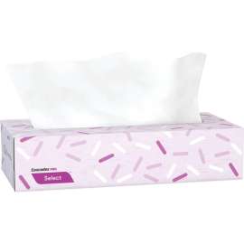 Cascades PRO Select Flat Box Facial Tissue, 2-Ply, White, 100 Sheets/Box, 30 Boxes/Carton