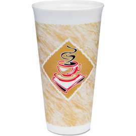 Dart Cafe G Hot/Cold Foam Drink Cups, 20 oz, Brown/Red/White, Pack of 500