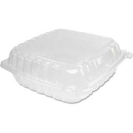 ClearSeal Hinged Lid Plastic Containers 9" x 9-1/3" x 3" 1 Compartment - 200 Pack