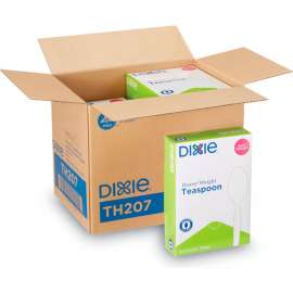 Dixie Heavyweight Teaspoons, White, Pack of 1000
