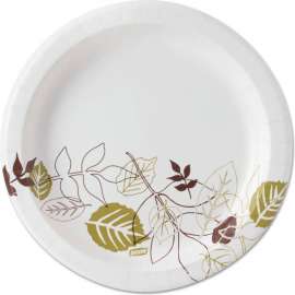 Dixie Pathways Paper Plates, Wise Size, 8-1/2" Dia., Green/Burgundy, Pack of 1000