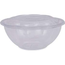 Eco-Products Renewable & Compostable Salad Bowls w/ Lids, 24 oz, Clear, Pack, of 150
