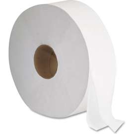 JRT Jumbo Bath Tissue, Septic Safe, 2-Ply, White, 12" Diameter, 1,378 ft Length, 6/Case