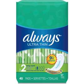 Always Ultra Thin Pads, Super Long 10 Hour, 40/Pack, 6 Packs/Carton