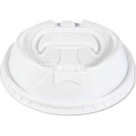 Dart Optima Reclosable Lids For 10 oz to 24 oz Paper Hot Cups, White, Pack of 1000