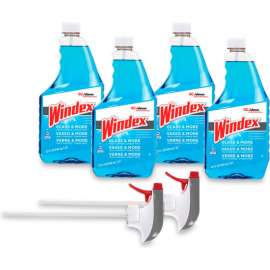 Windex Original Glass Cleaner, Fresh Scent, 32 oz Spray Bottle, 4/Carton