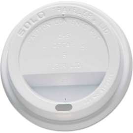 SOLO Traveler Drink-Thru Lids, For 10 oz Cups, WH, 100/Sleeve, 10 Sleeves/Carton