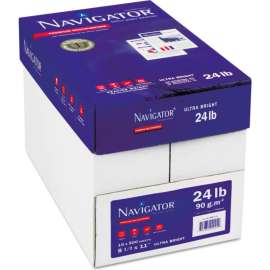 Navigator Platinum Paper - White - 24 lbs. - 8-1/2" x 11" - 5000 Sheets/Carton